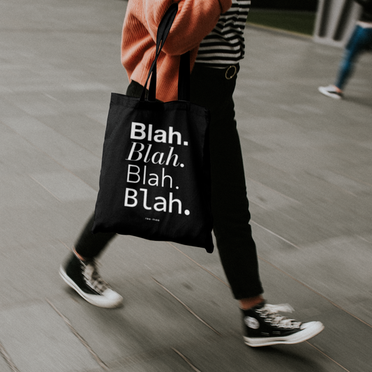 Black Tote Bag - Blah Blah
