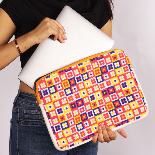Floral Grid Laptop Sleeve