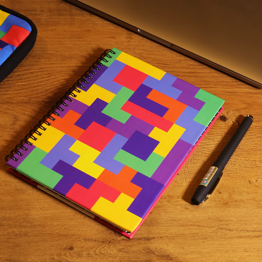 A5 Hard Bound Spiral Journal - Colourful Bricks