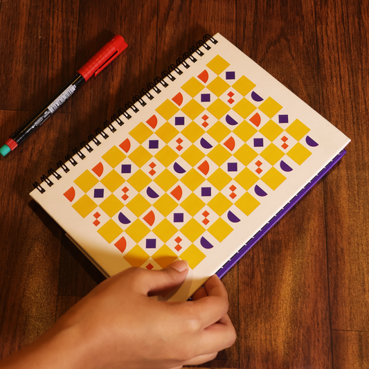 A5 Hard Bound Spiral Journal - Yellow Pattern