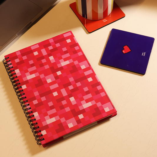 A5 Hard Bound Spiral Journal - Small Pink Pixels