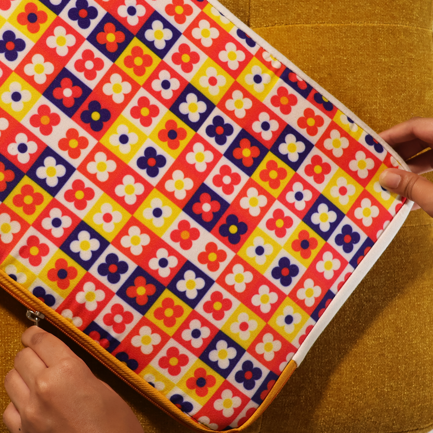 Floral Grid Laptop Sleeve