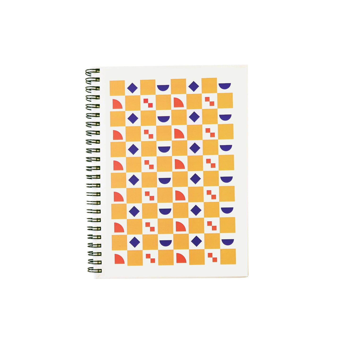 A5 Hard Bound Spiral Journal - Yellow Pattern