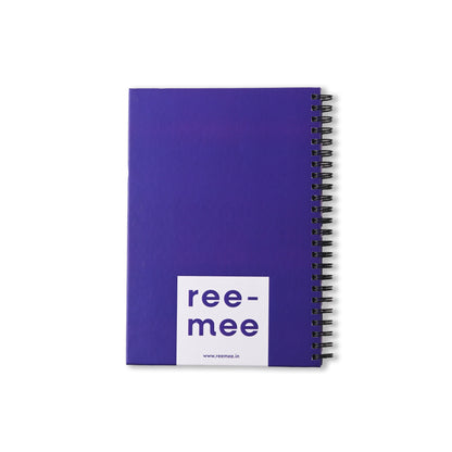 A5 Hard Bound Spiral Journal - Small Purple Pixels