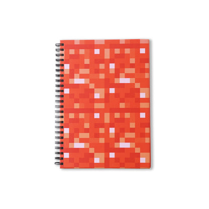 A5 Hard Bound Spiral Journal - Small Orange Pixels