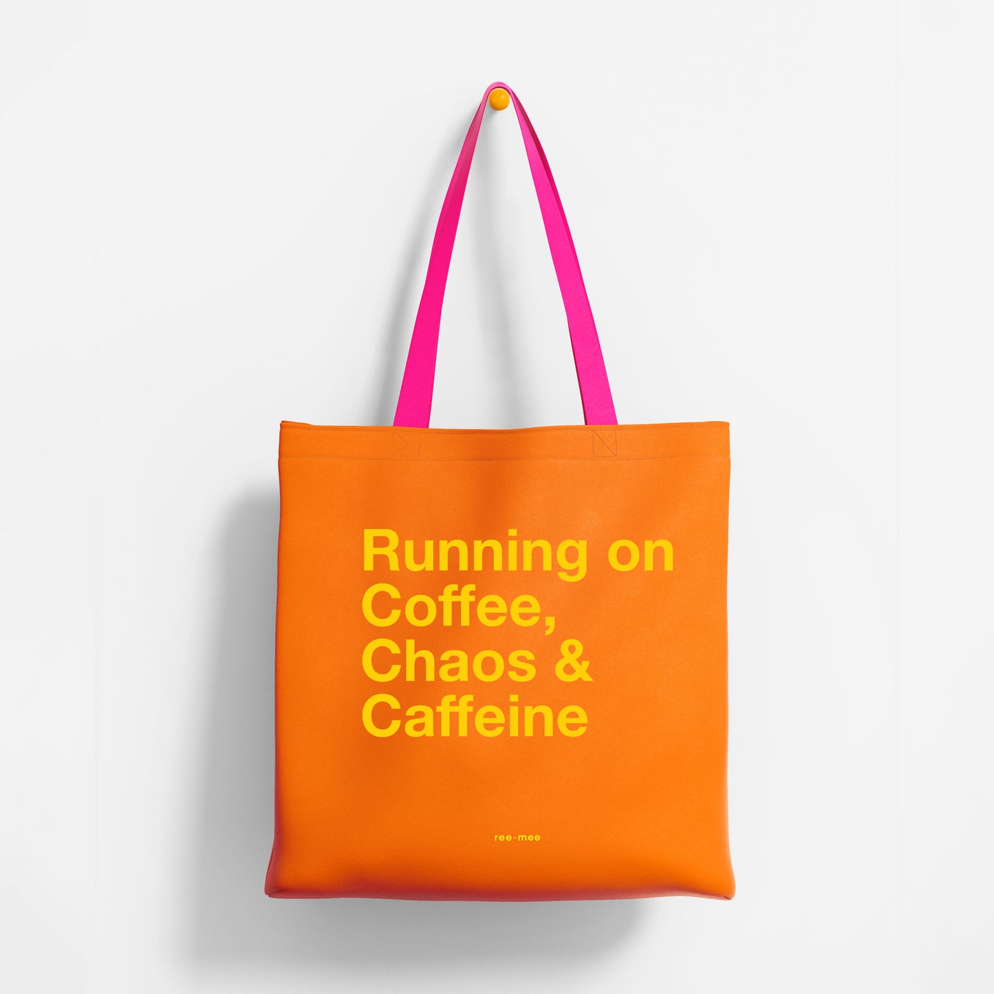 Orange Tote Bag - Coffee Caffine Chaos