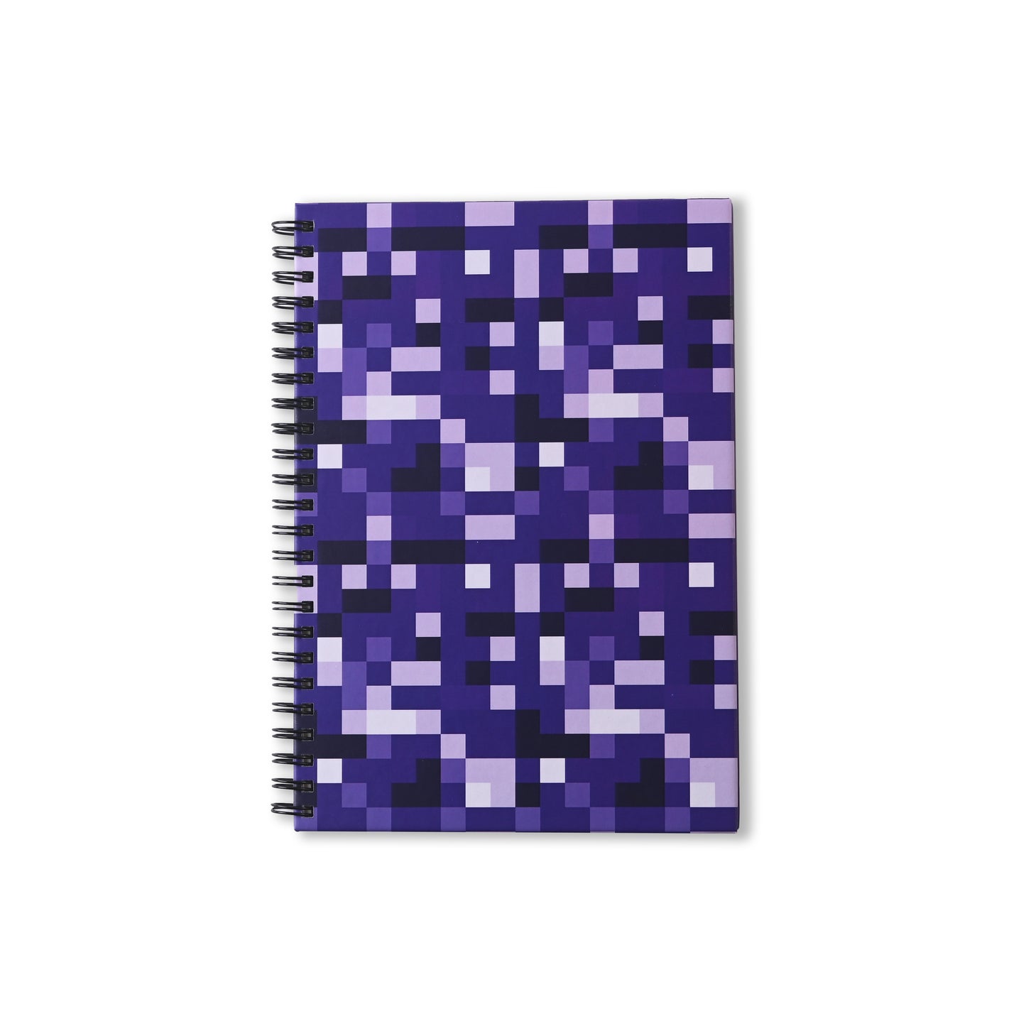 A5 Hard Bound Spiral Journal - Small Purple Pixels