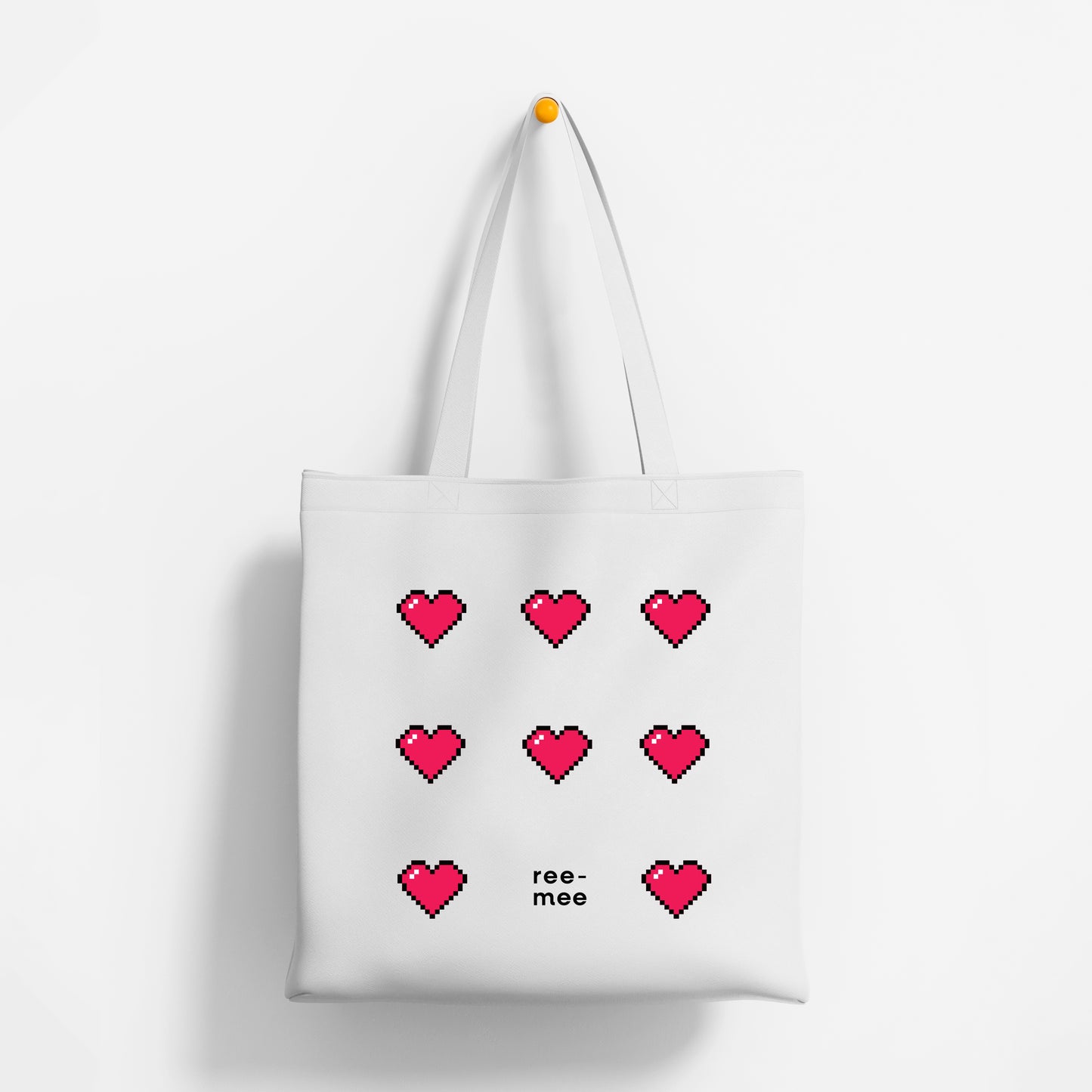 White Tote Bag - Binary Hearts